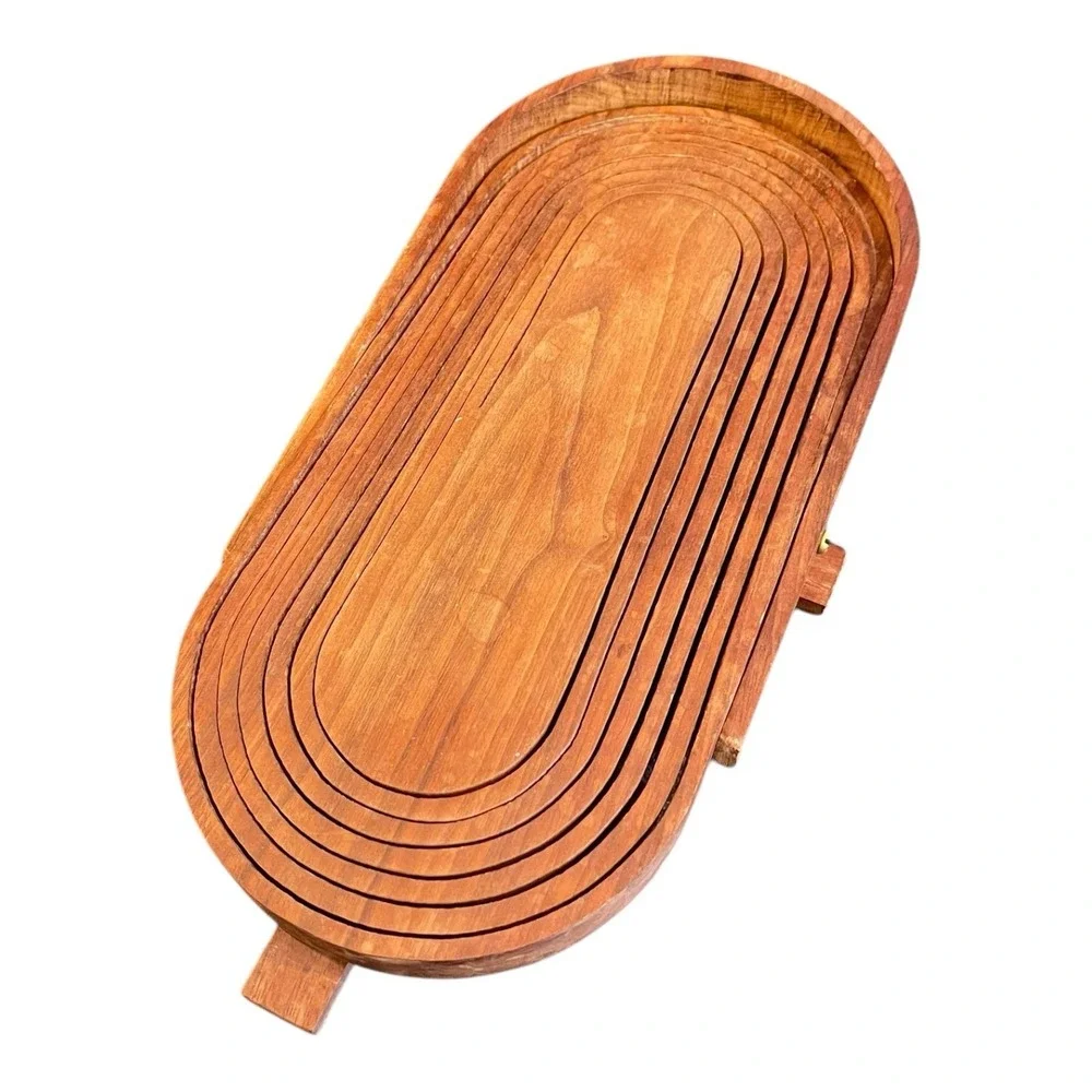 Collapsing Wooden Oval Puzzle Trivet Basket Storage Cecocr Kitchen Dining‎ 12